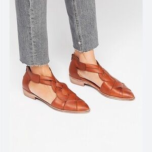 New Free People Wanderlust Braided Leather Upper Flat 39 8-8.5